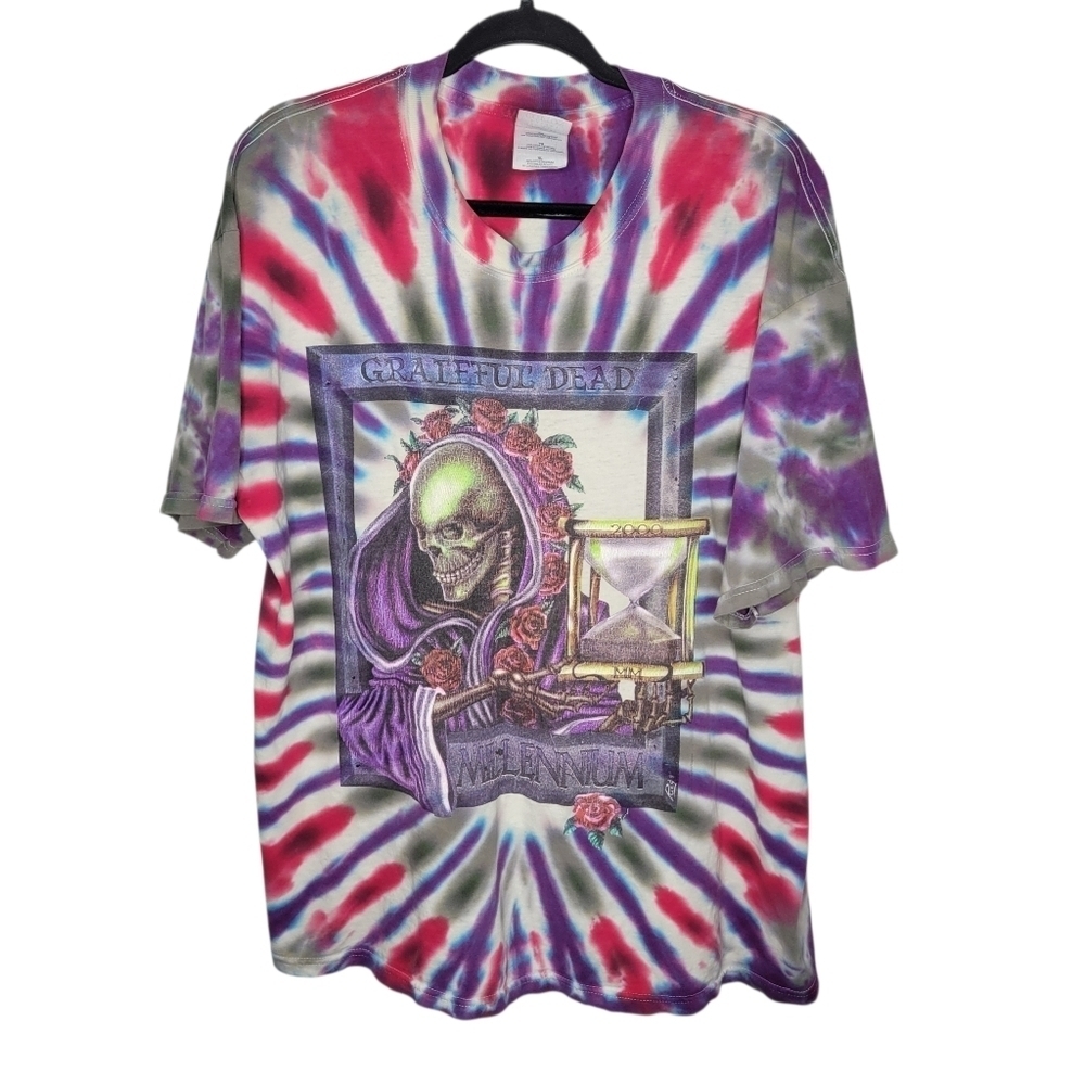 Vintage Y2K Grateful Dead Millenium 2000 Tour Tie Dye T-Shirt Size XL
